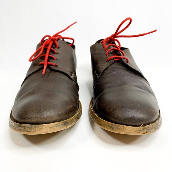 ALL SAINTS Men's Dark Brown Leather Oxford Shoes - Picture 3 of 8